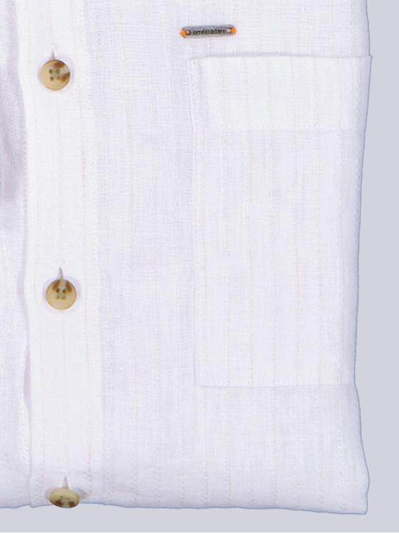 emilio adani Herren Hemd aus 100% Leinen Naturweiss 40337