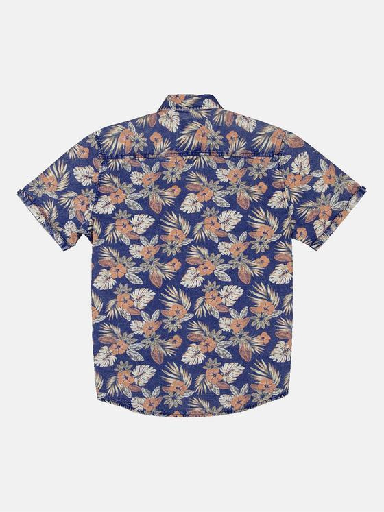 engbers Herren Kurzarm-Hemd gemustert Indigoblau 34764