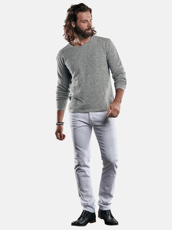 emilio adani Herren Modischer Strickpullover mit besonderer Strukturoberfläche Beige 29282
