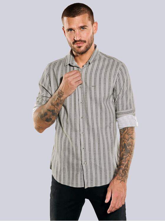 emilio adani Herren Langarm-Hemd gestreift Braun 35558