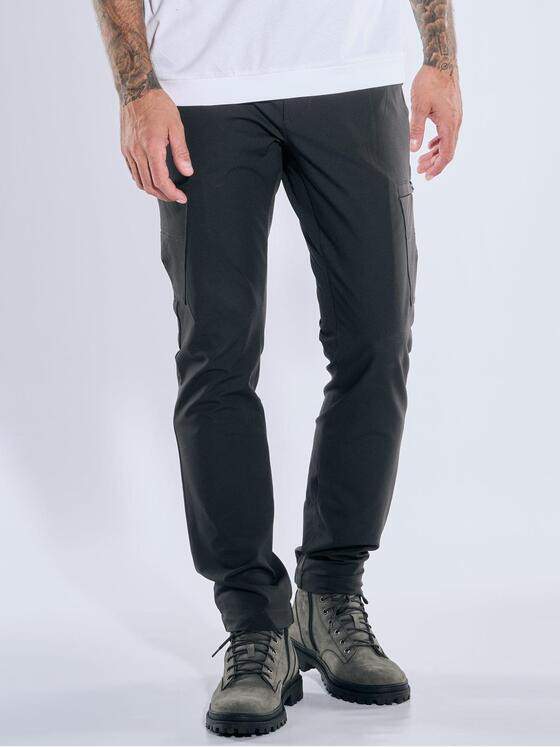 emilio adani Herren Cargo-Hose mit Tunnelzug Schwarz 39113