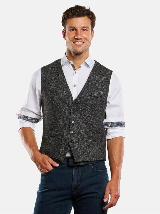 engbers Herren Sakko-Weste meliert Schwarz 33602
