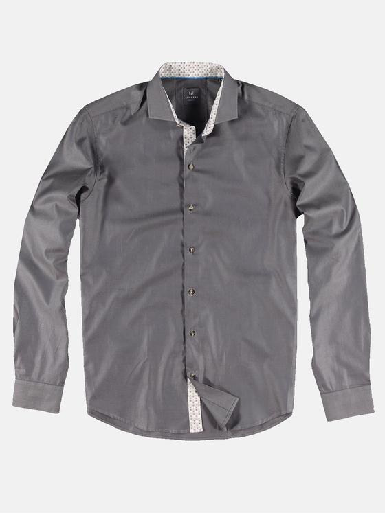 ENGBERS GERMANY Herren Dezent gemustertes Langarmhemd Dunkelgrau 30528