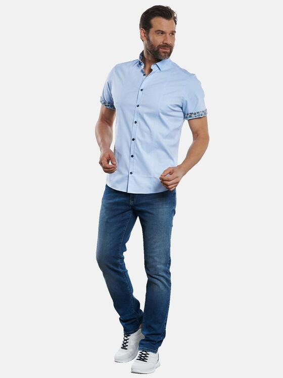 engbers Herren Kurzarm-Hemd "My Favorite" Blau 32811