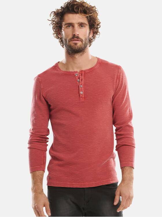 emilio adani Herren Sportives Henley Shirt Orange 30199