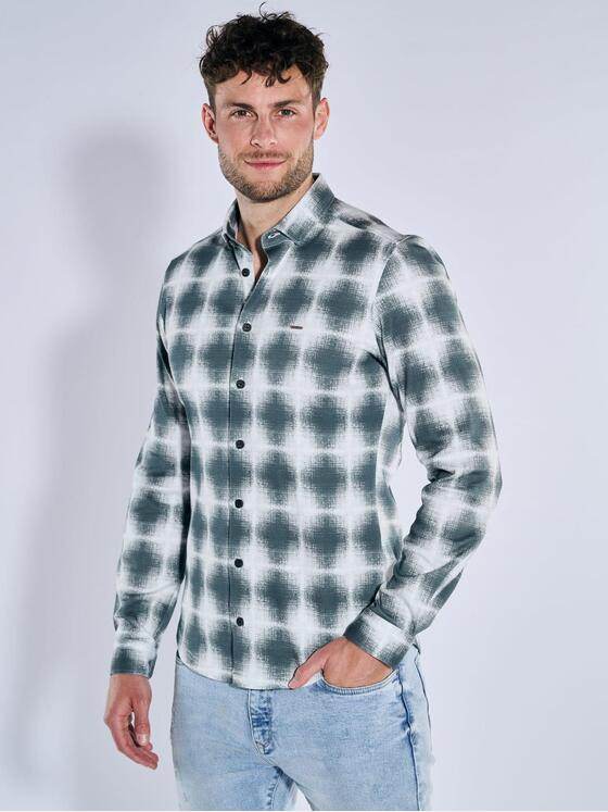 emilio adani Herren Langarm-Hemd kariert Grün 39204