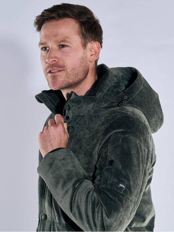 engbers Herren Cordjacke mit Funktionsdetails Dunkelgruen 39249