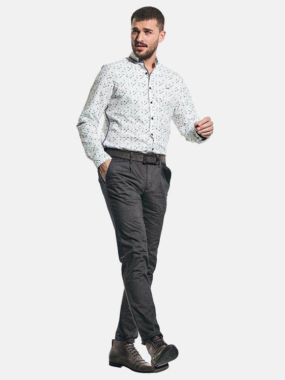 emilio adani Herren Langarmhemd mit außergewöhnlichem Druck Braunbeige 31324