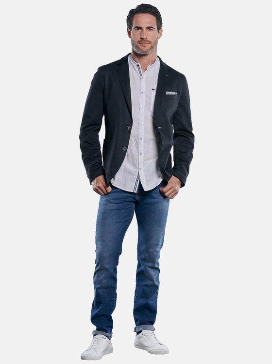 engbers Herren Freizeit-Sakko mit dezenter Musterung Schwarz 30002