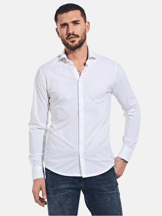 emilio adani Herren Langarm-Hemd "My Favorite" Reinweiss 33704