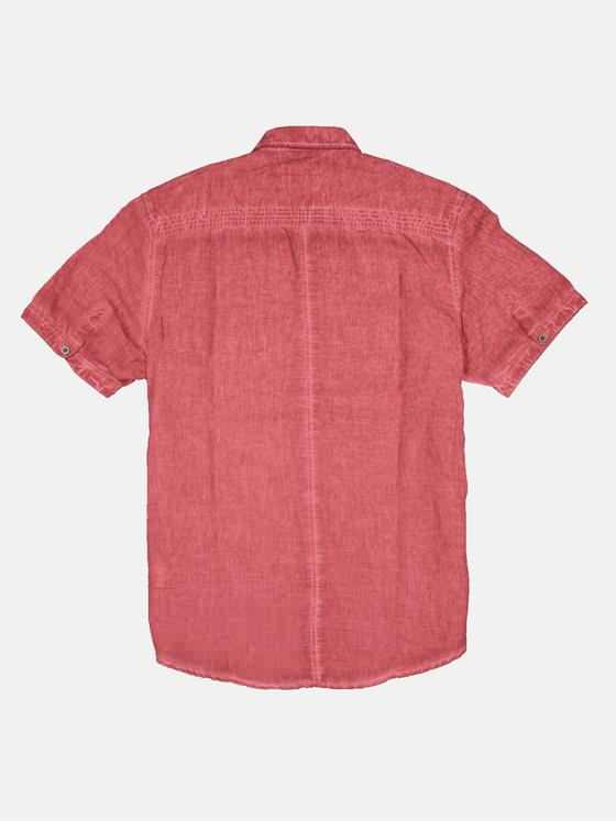 engbers Herren Kurzarm-Hemd mit Leinen-Anteil Feuerrot 33005