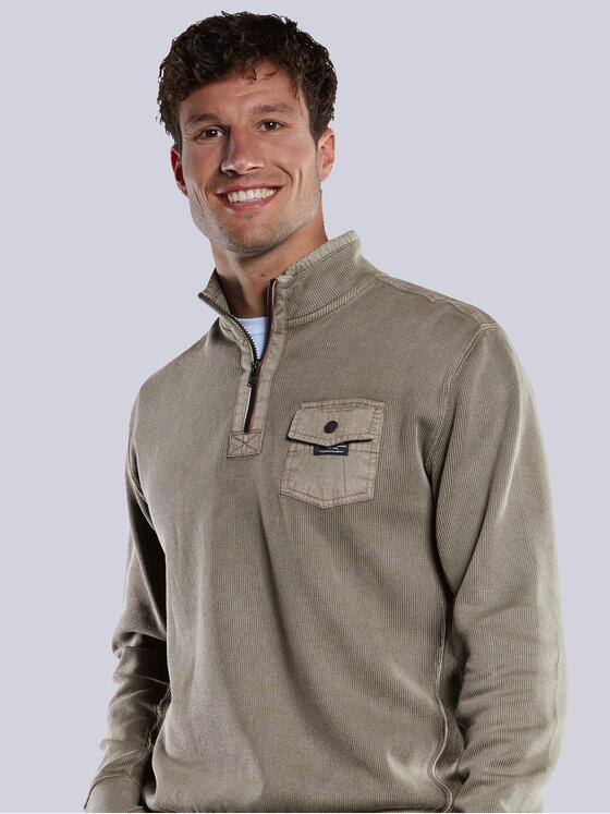 engbers Herren Sweatshirt mit Stehkragen Blassgruen 33765