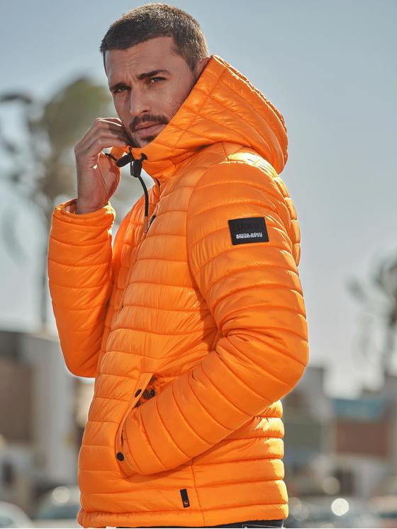 emilio adani Herren Steppjacke mit Kapuze Orange 32569