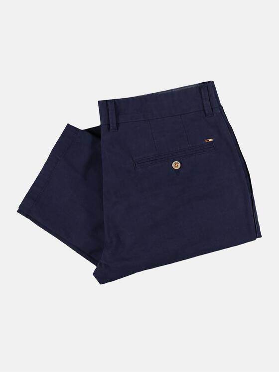 emilio adani Herren Modische Chino mit dezentem Karomuster Blau 29844