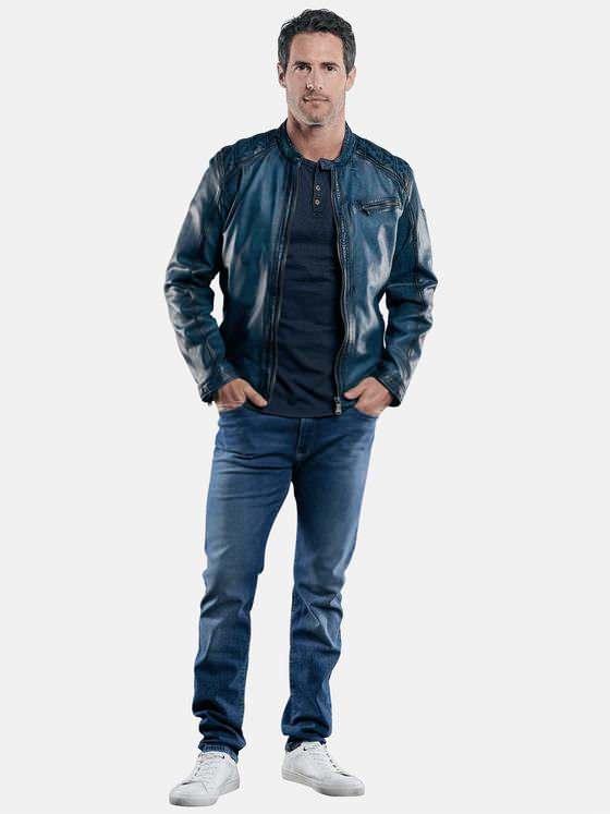 engbers Herren Lederjacke Türkis 29205