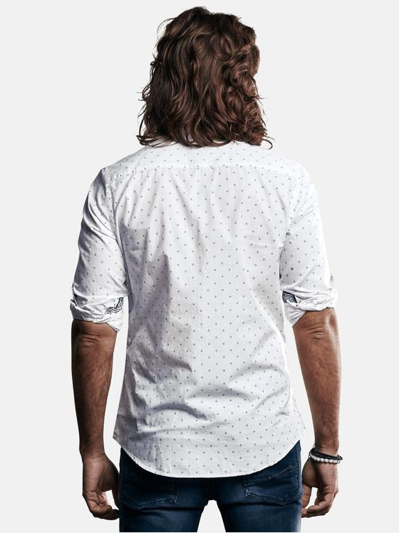 emilio adani Herren Hemd aus Cotton-Satin Weiß 29327