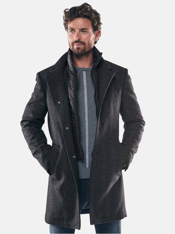 ENGBERS GERMANY Herren Zeitloser Mantel Anthrazit 30574