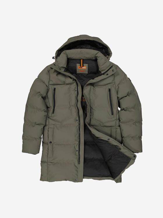emilio adani Herren Steppjacke mit abnehmbarer Kapuze Grün 37471