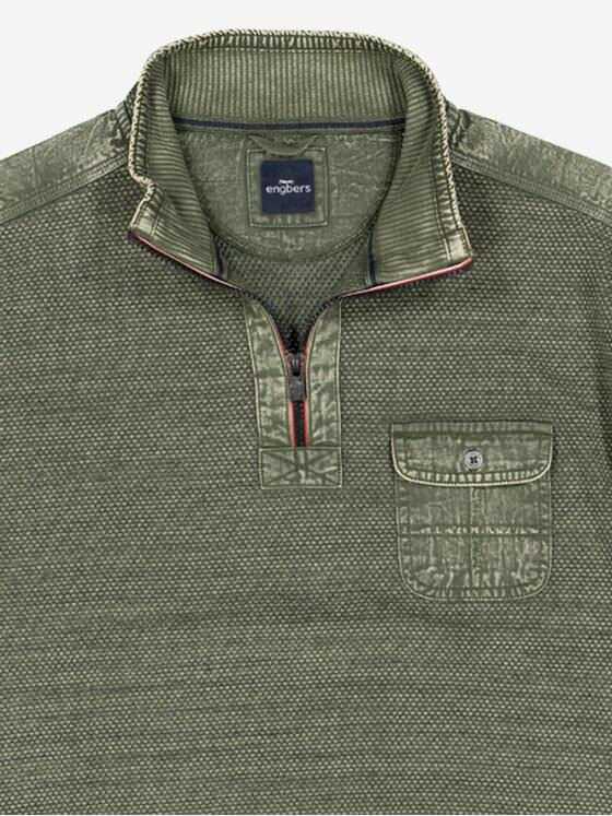 engbers Herren Sweatshirt mit Stehkragen Khaki 37761