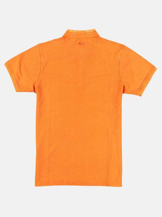 emilio adani Herren Sommerlich gefärbtes Poloshirt mit Stehkragen Orange 29676