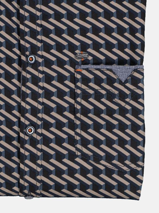 engbers Herren Kurzarm-Hemd gemustert Blau 35206