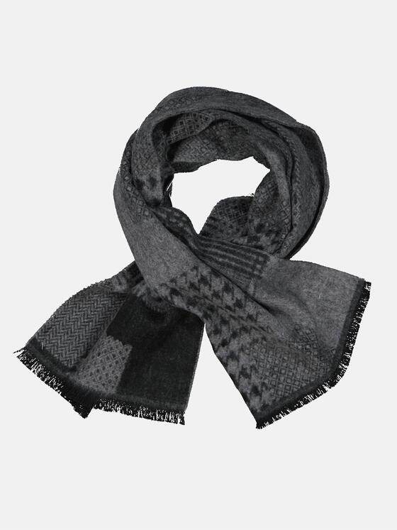 emilio adani Herren Schal gemustert Schwarz 33968