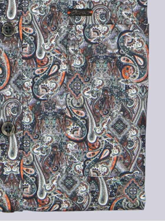 engbers Herren Langarm-Hemd gemustert Oliv 39326