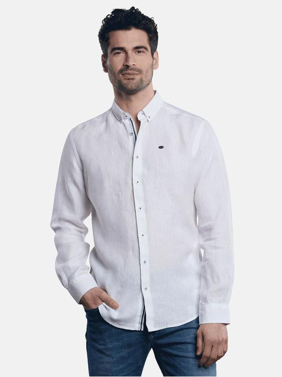 engbers Herren Langarmhemd uni Reinweiss 32217