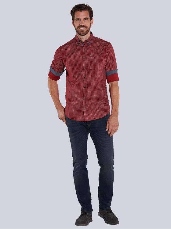 engbers Herren Langarm-Hemd gemustert Rot 36059