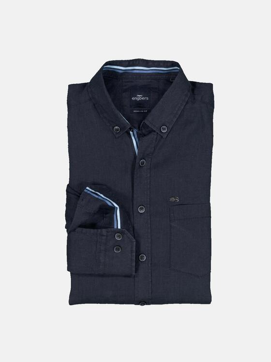 engbers Herren Langarm-Hemd regular Saphirblau 36627