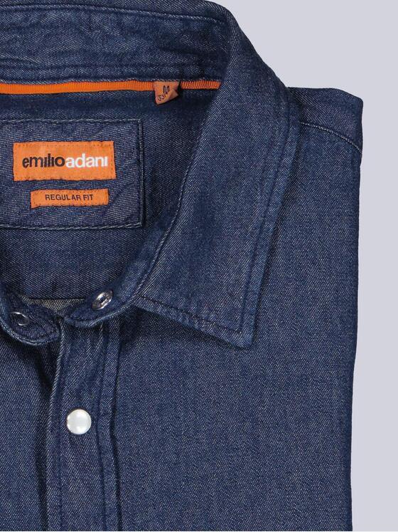 emilio adani Herren Jeans-Overshirts mit Druckknöpfen Saphirblau 40928