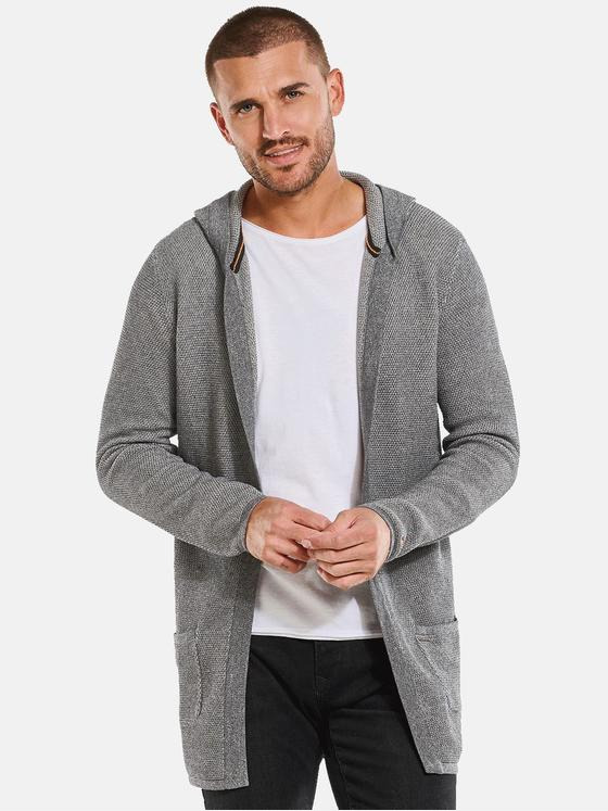 emilio adani Herren Cardigan strukturiert Grau 34124