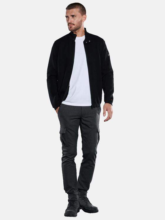 emilio adani Herren Strickjacke strukturiert Schwarz 33818