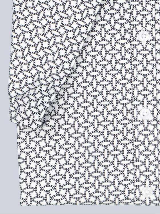 emilio adani Herren Kurzarm-Hemd gemustert Schwarz 39244