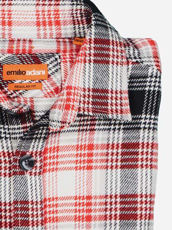 emilio adani Herren Overshirt kariert Orange 37563
