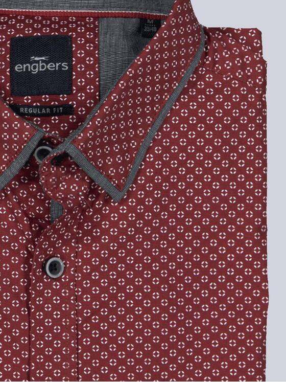 engbers Herren Langarm-Hemd gemustert Rot 36059