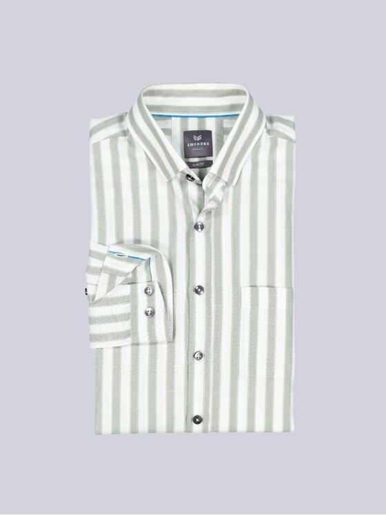 ENGBERS GERMANY Herren Langarm-Hemd mit Leinenanteil Hellgruen 38546