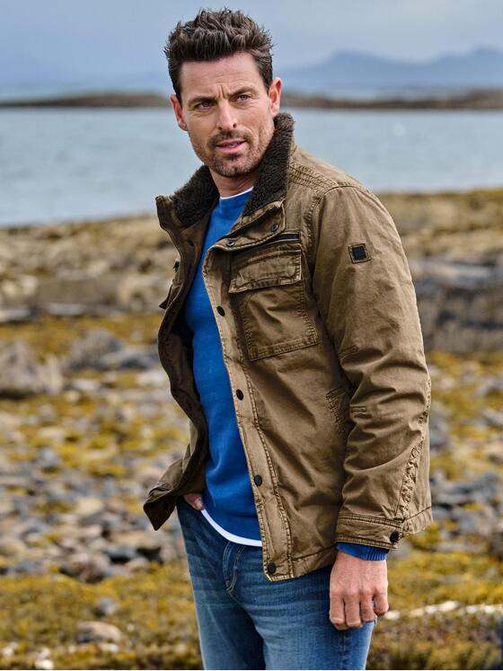 engbers Herren Baumwoll-Jacke regular Braun 37174