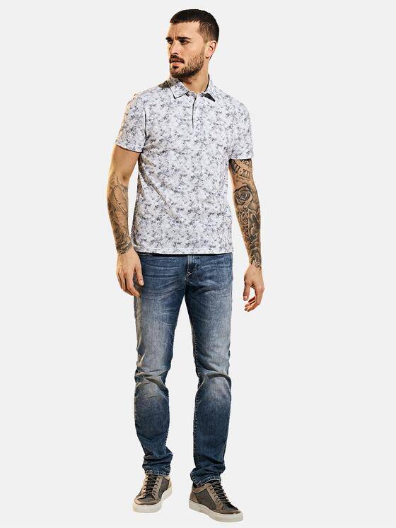 emilio adani Herren Poloshirt mit All-Over-Print Blau 31706
