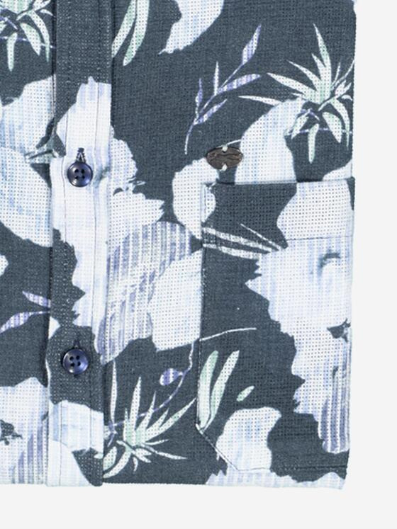engbers Herren Kurzarm-Hemd gemustert Blau 36984