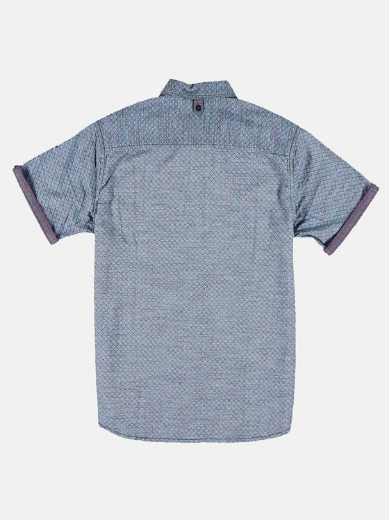 engbers Herren Kurzarm-Hemd strukturiert Cyanblau 31122
