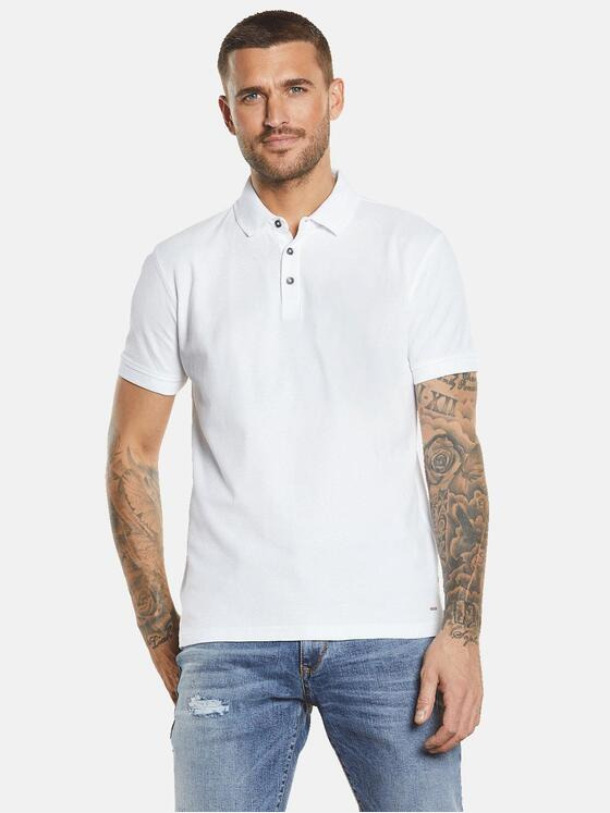 emilio adani Herren Polo-Shirt uni Weiß 34544