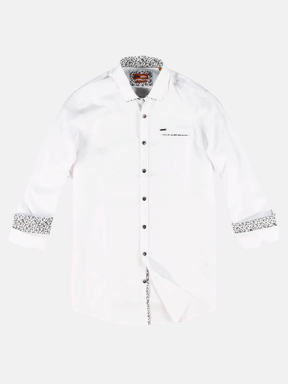 emilio adani Herren Hemd uni Weiß 30951