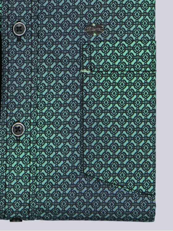 engbers Herren Langarm-Hemd gemustert Gruen 39443
