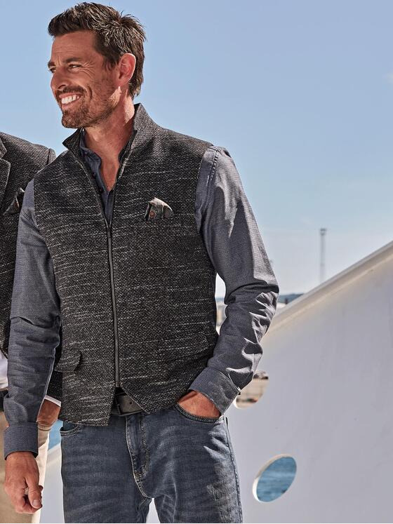 engbers Herren Sakko-Weste meliert Saphirblau 33608