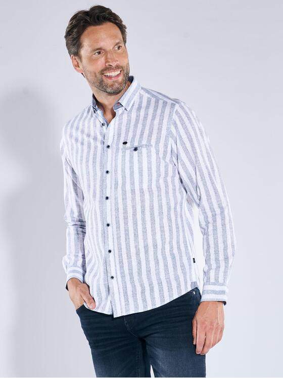 engbers Herren Langarm-Hemd strukturiert Marineblau 39127