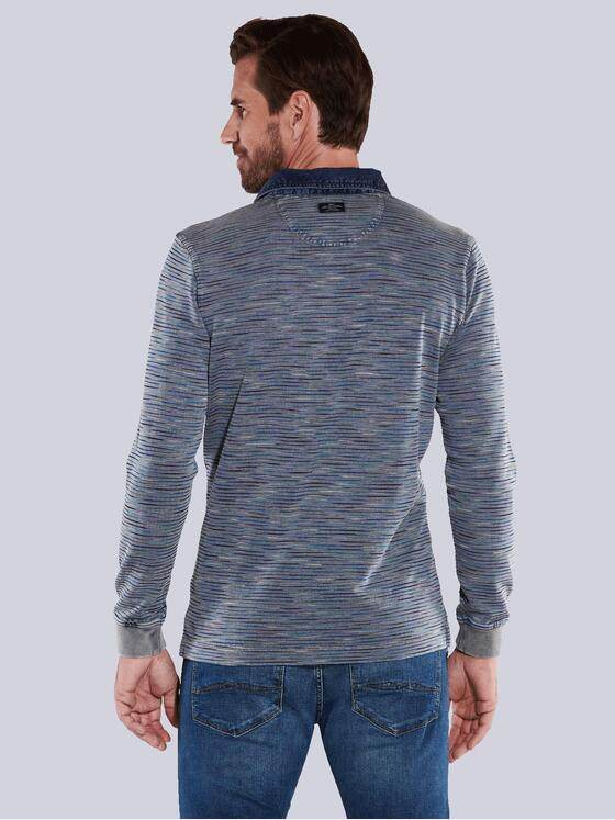 engbers Herren Langarm-Shirt mit Polo-Kragen Grau 35636