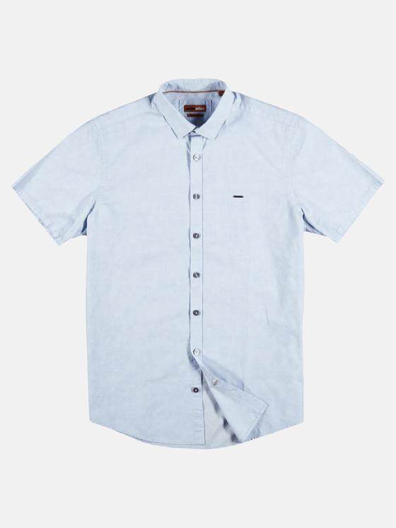 emilio adani Herren Baumwollhemd mit gewebtem Floralmuster Blau 29431