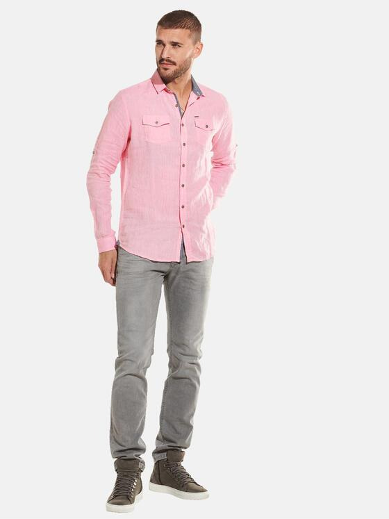 emilio adani Herren Langarm-Hemd mit aufgesetzten Brusttaschen Violett 31803