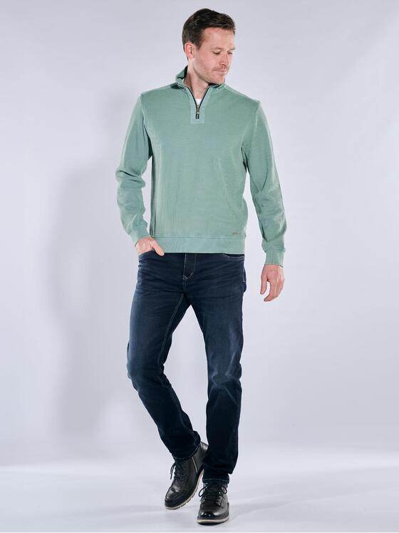 engbers Herren Sweatshirt mit Stehkragen Petrolblau 39688